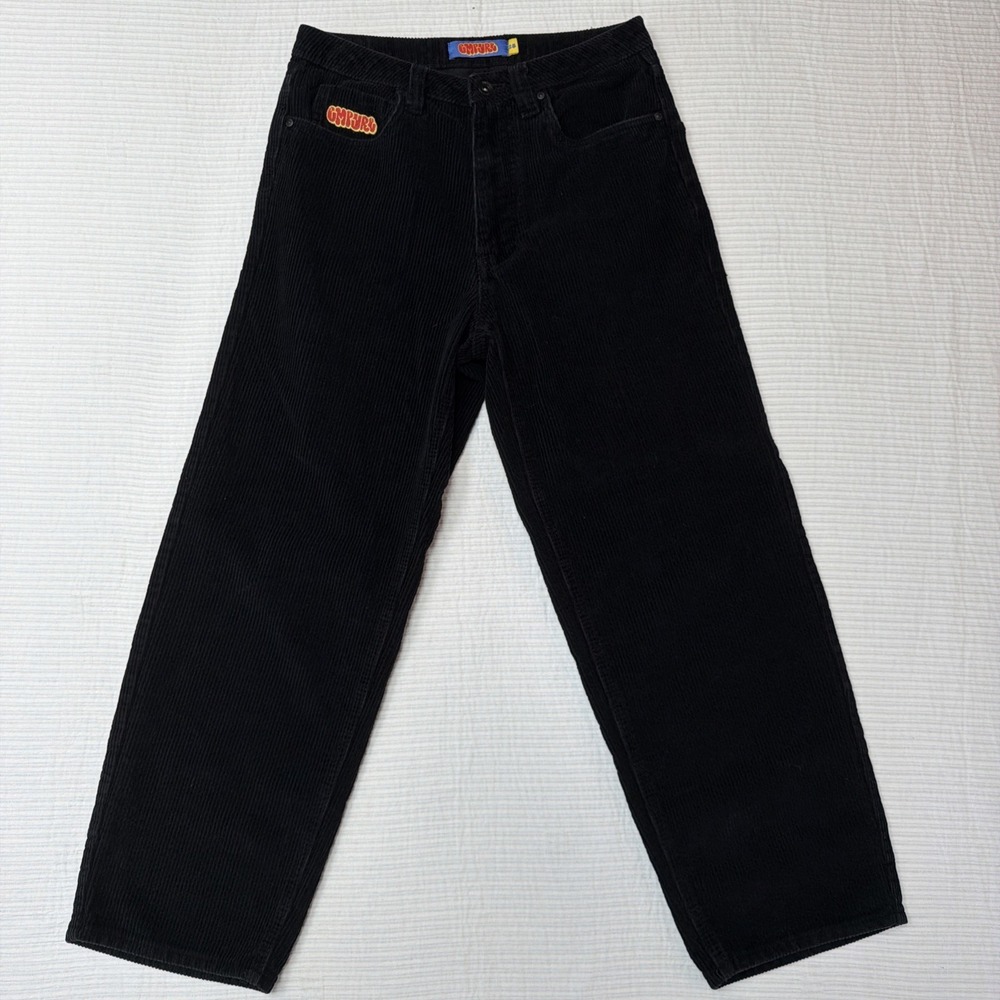 Empyre Relax Skate Corduroy Pants Loose Fit, Black, Size 28